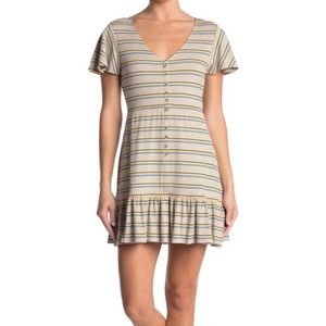 NWT BB Dakota Striped Flutter Sleeve Dress